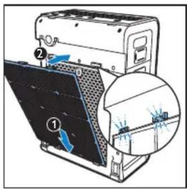 Diagram showing a device with labeled parts and an inset close-up of its internal structure, likely illustrating a mechanical or electrical assembly.