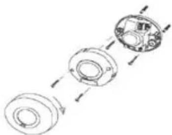 Technical line drawing of three mechanical components with arrows indicating assembly or movement (no text or symbols)