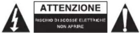 ATTENZIONE RISCHIO DISCOSSE ELETTRICHE NON APRIRE