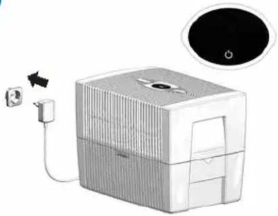 Illustration of a portable electronic device with a power outlet and power plug, no text or symbols present