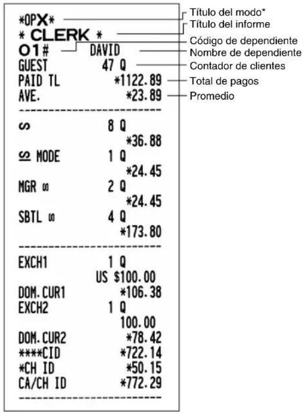 SHARP XE-A113B - ■ Informe de dependiente individual - 1