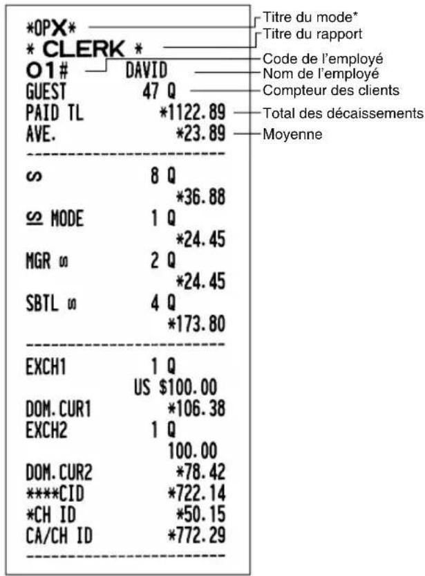SHARP XE-A113B - ■ Rapport d'un employé individuel - 1