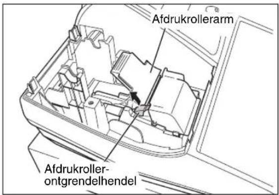 Afdrukrollerarm Afdrukroller- ontgrendelhendel