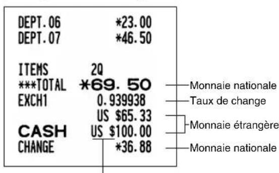 SHARP XE-A113B - Application d'un taux de change préréglé - 2