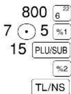 SHARP XE-A113B - Calcul d'un pourcentage pour des entrées d'articles - 1