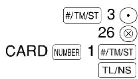 #/TM/ST 3 26 CARD NUMBER 1 #/TM/ST TL/NS