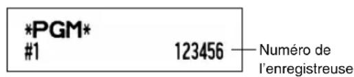 *PGM* #1 123456 Numéro de l'enregistreuse
