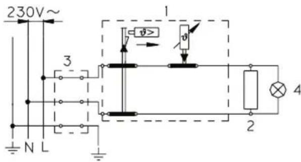 230V~ 1 v> v> N L 3 2 4