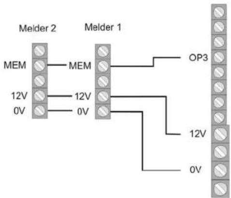 Melder 2 MEM — MEM — OP3 12V — 12V 0V — 0V 12V 0V
