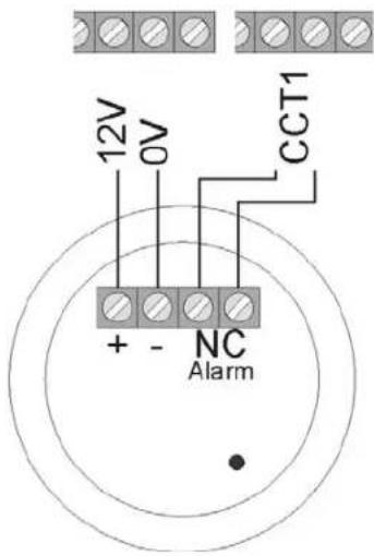 12V 0V CCT1 + - NC Alarm