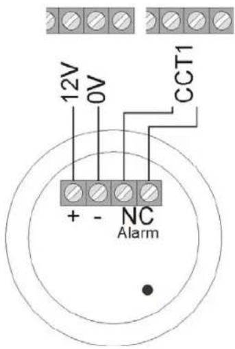 12V 0V CCT1 + - NC Alarm