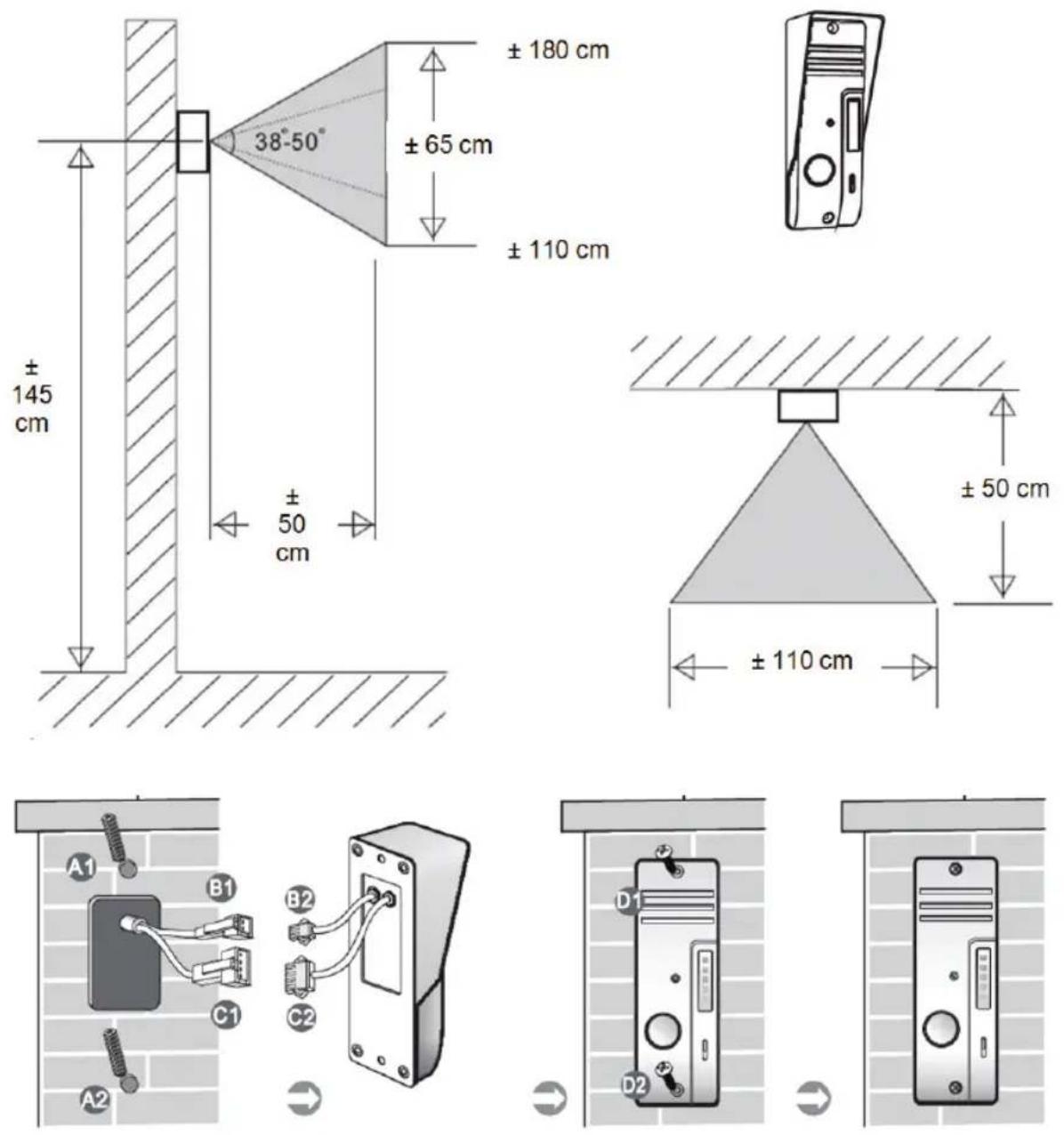 KONIG SEC-PH360 - Installation du moniteur intérieur : - 3