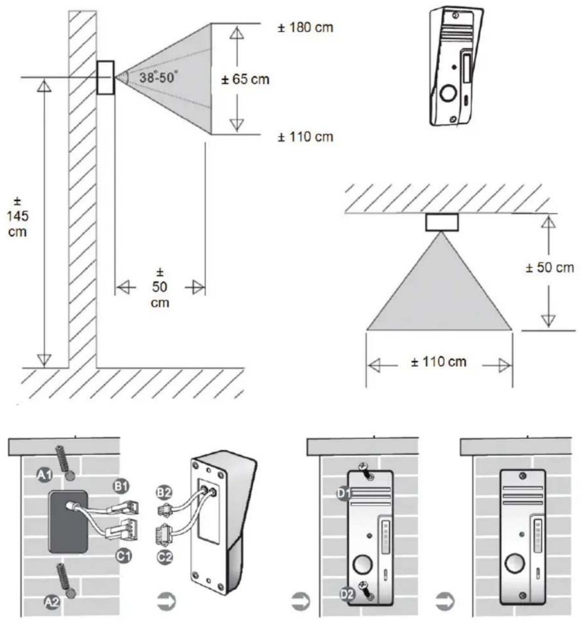 KONIG SEC-PH360 - Instalace zobrazovací jednotky: - 3