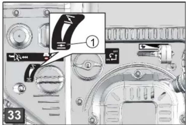 Technical diagram of a vehicle air intake system with labeled components and a numbered callout pointing to component 1.
