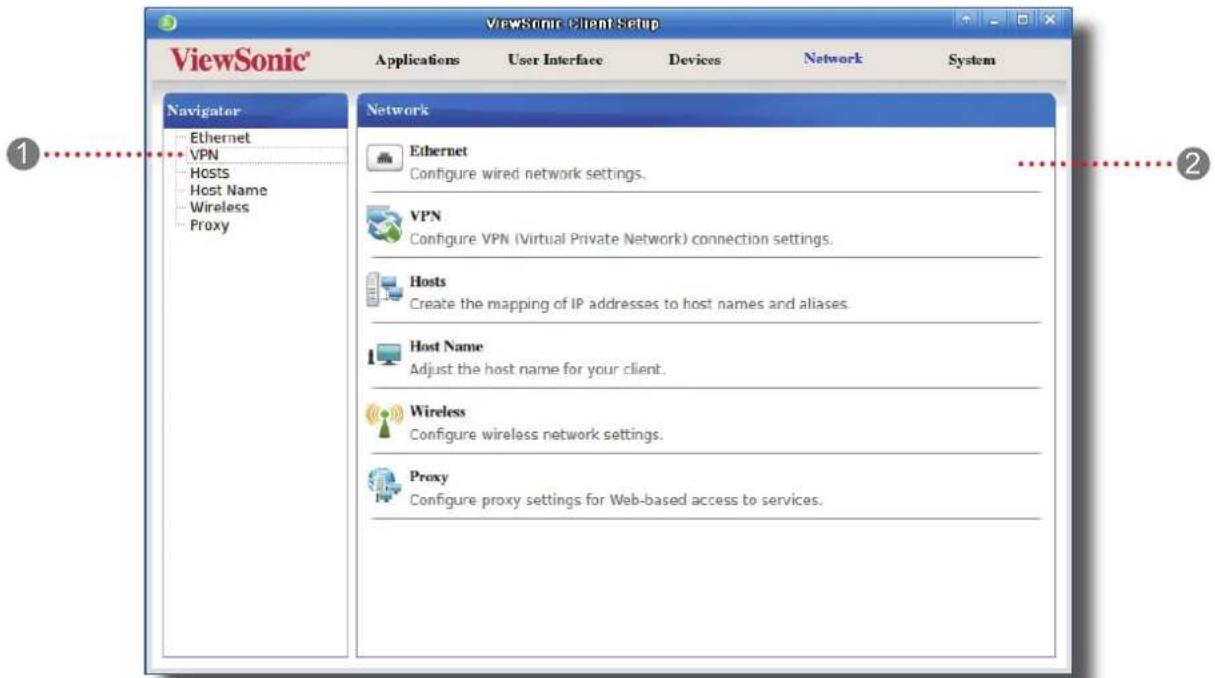 VIEWSONIC SC-T35 - Aperçu de l'onglet Network (Réseau) - 1