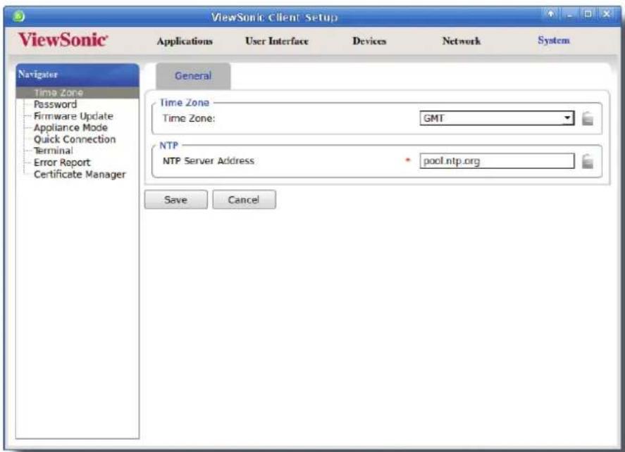 VIEWSONIC SC-T35 - Configurer le fuseau horaire et le serveur de temps - 1