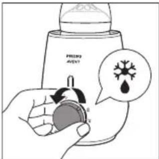 PHILIPS Avent SCF355 - Ligue a ficha do aparelho a uma tomada elétrica. Coloque o biberão ou o recipiente no aquecedor de biberões. - 3