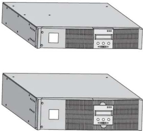 Illustration of two server rack units with ventilation grilles and drive bays (no text or symbols)