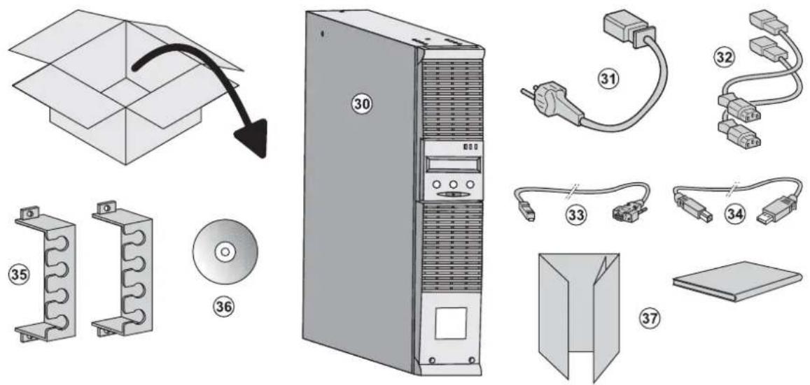 EATON EX 3000VA 3U XL - Apertura dell'imballaggio e verifica del contenuto - 1