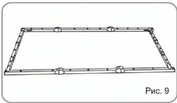 Simple line drawing of a rectangular frame with side markers, labeled 'Рис. 9' at the bottom (no other text or symbols)