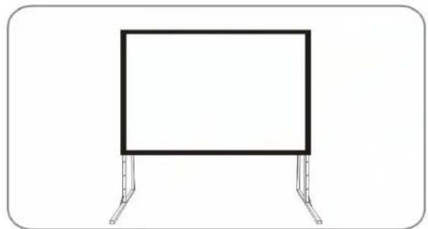 Simple line drawing of a rectangular frame mounted on two metal supports (no text or symbols)