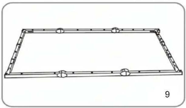 Pure structural frame diagram with no text, numbers, or symbols
