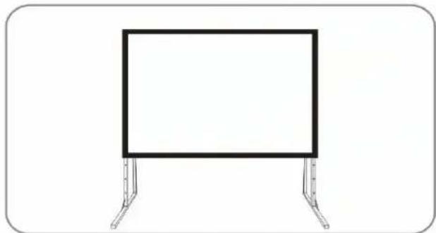 Simple line drawing of a rectangular frame mounted on two metal supports (no text or symbols)