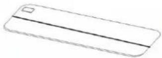 Simple line drawing of a rectangular object with a horizontal line and a small square mark on the top (no text or symbols)
