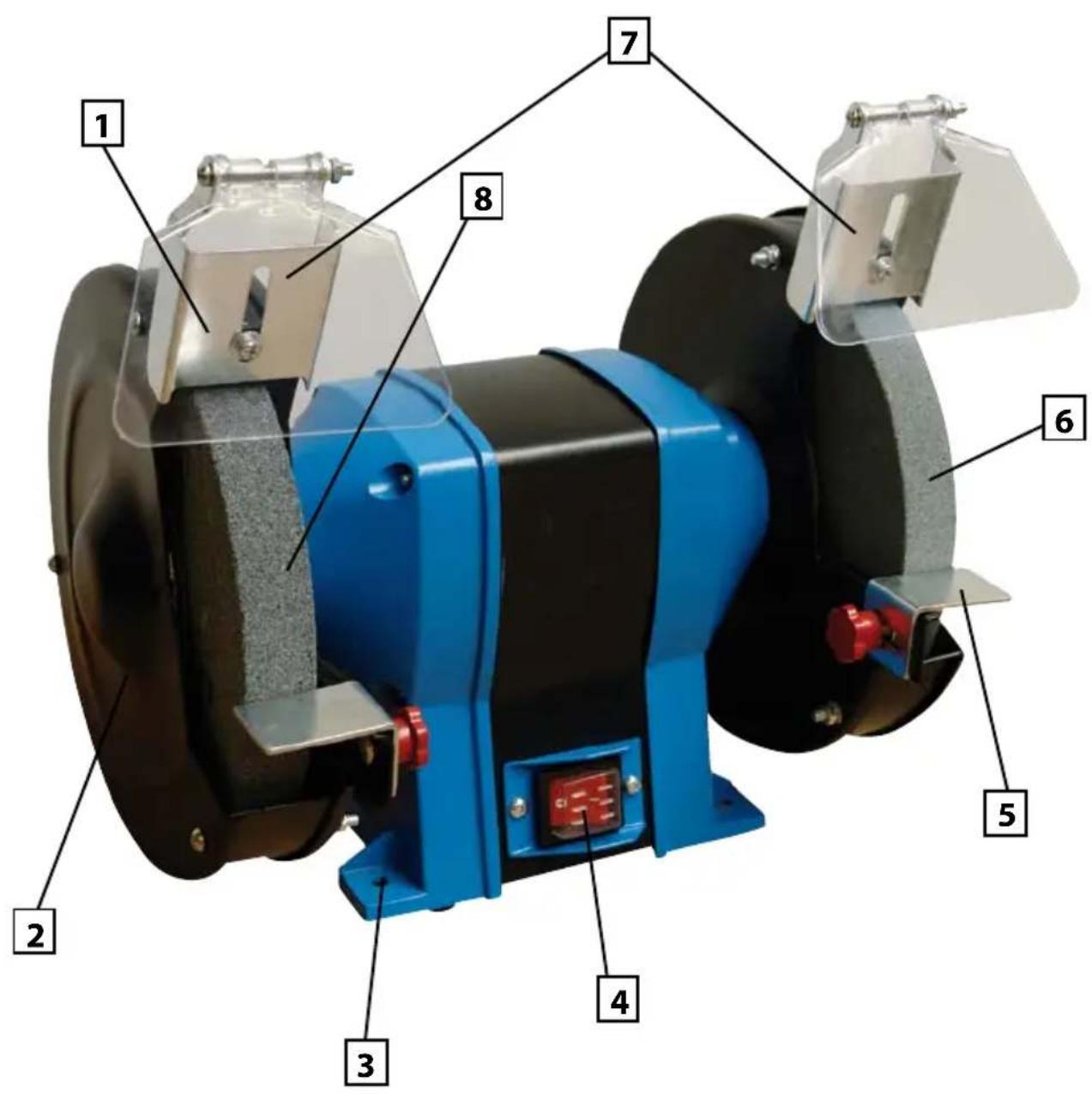 Labeled diagram of an industrial machine with numbered components for identification
