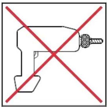 Prohibition sign with red X-shaped crossed lines and a tool icon, indicating no use or prohibition.
