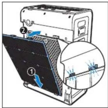 Diagram showing a device with labeled parts and an inset close-up of its internal structure, likely illustrating a mechanical or electrical component.