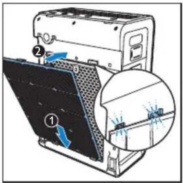 Diagram showing a device with labeled parts, including a screen and a magnified view of the internal structure.
