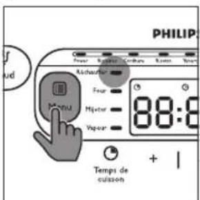PHILIP Adeufer Fear Hjeter Vigor 88:0 Temps de cuisson + |