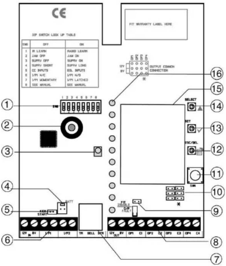 CE 3IP SWITCH LOCK UP TABLE SWS OFF ON 1 IR LEARN RASSD LEARN 2 JAM OFF JAM ON 3 SUPRV OFF SUPRV ON 4 SUPRV SHORT SUPRV LONG 5 CC INPUTS EOL INPUTS 6 L/PI N/C L/PI N/D 7 L/PI MOMENTARY L/PI LATCHED 8 SEE MANUAL SEE MANUAL FIT WARRANTY LABEL HERE OUTPUT COMMON CONNECTION 12 V BV 16 15 14 13 12 11 10 9 8 7 1 2 3 4 5 6 7 8 SELECT SET ESC/SEL SVM FUT STAINABLE PACT 12V EV OP1 CI OP2 D2 OP3 C3 OP4 C4 12V EV OUT OP1 C1 OP2 D2 OP3 C3 OP4 C4 1 2 3 4 5 6 7 8 1 2 3 4 5 6 7 8 1 2 3 4 5 6 7 8 1 2 3 4 5 6 7 8 1 2 3 4 5 6 7 8 1 2 3 4 5 6 7 8 1 2 3 4 5 6 7 8 1 1.2.3.4.5.6.7.8 1 1.2.3.4.5.6.7.8 1 1.2.3.4.5.6.7.8 1 1.2.3.4.5.6.7.8 1 1.2.3.4.5.6.7.8 1 1.2.3.4.5.6.7.8 1 1.2.3,4,5,6,7,8 1 1.2.3,4,5,6,7,8 1 1.2.3,4,5,6,7,8 1 1.2.3,4,5,6,7,8 1 1.2.3,4,5,6,7,8 1 1.2.3,4,5,6,7,8 1 1.2.3-4,5,6,7,8 1 1.2.3-4,5,6,7,8 1 1.2.3-4,5,6,7,8 1 1.2.3-4,5,6,7,8 1 1.2.3-4,5,6,7,8 1 1.2.3-4,5,6,7,8