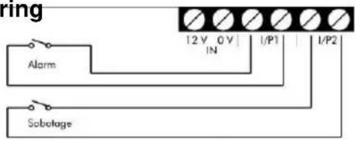 ring Alarm 12 V 0 V IN I/P1 I/P2 Subotage