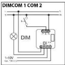 DIMCOM 1 COM 2 DIM 1-10V max. 100 V max. 50 V