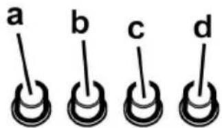 a b c d