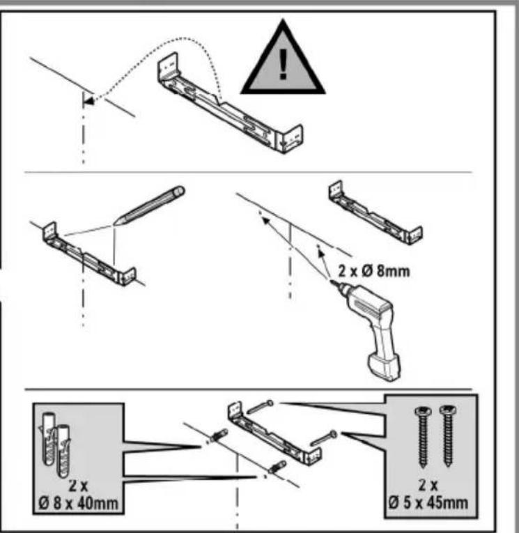 2 x Ø 8mm 2 x Ø 8 x 40mm 2 x Ø 5 x 45mm