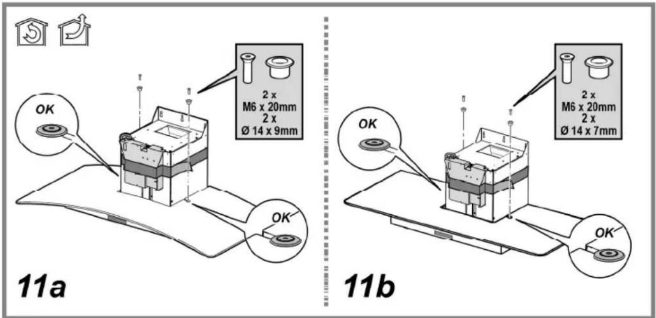 2 x M6 x 20mm 2 x Ø 14 x 9mm OK OK 11a 2 x M6 x 20mm 2 x Ø 14 x 7mm OK OK 11b