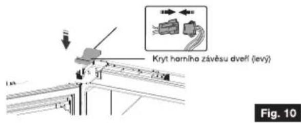 Kryt horního závěsu dveří (levý). Obr. 10