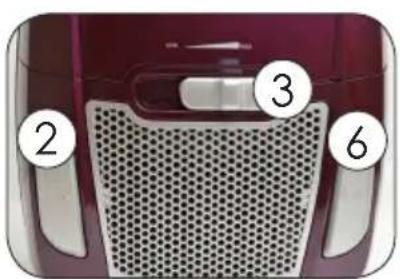 Diagram of a car grille with numbered labels pointing to different panel edges