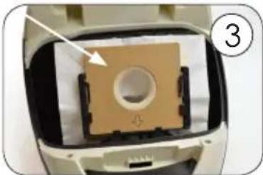 DOMO DO7274S - Replacing the dust bag and cleaning the motor filter - 2