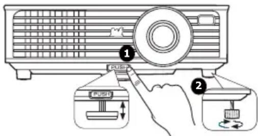 VIEWSONIC PJD6683WS - Ajustement de l'angle de projection - 1