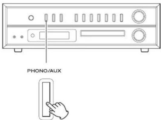 TEAC LP-P1000 - Premere il pulsante PHONO/AUX per selezionare "PHONO". - 1