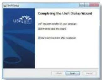 UbiFi Setup Completing the UbiFi Setup Wizard UbiFi Platform installed on your computer. Click to press to close the robot. Don UbiFi Controller after installation.