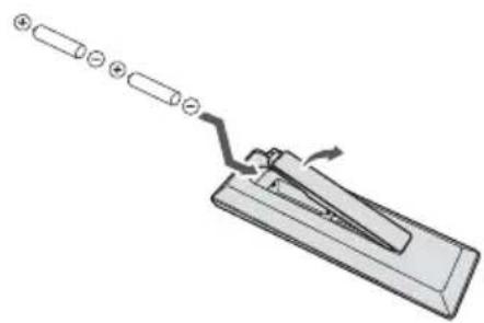 PIONEER X-CM32BT-D - Loading the batteries in the remote control - 1