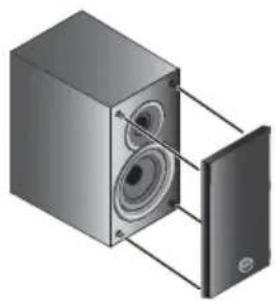 PIONEER X-CM32BT-D - Entfernen Sie den Lautsprecher- Grill. - 1