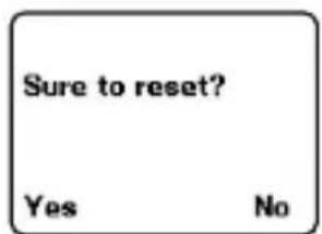 Sure to reset? Yes No