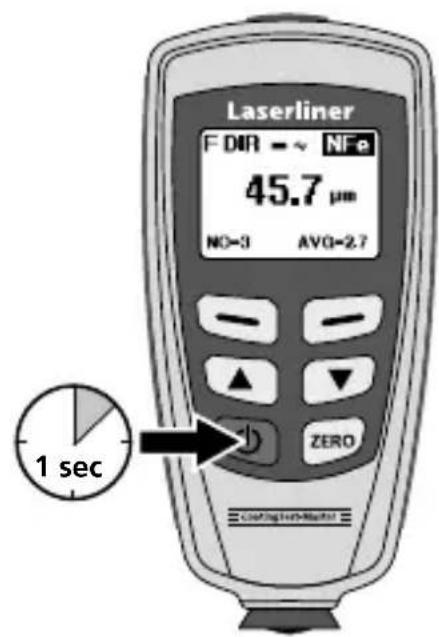 Laserliner F DIR ~ NFe 45.7 µm NO=3 AVO=2.7 1 sec ZERO