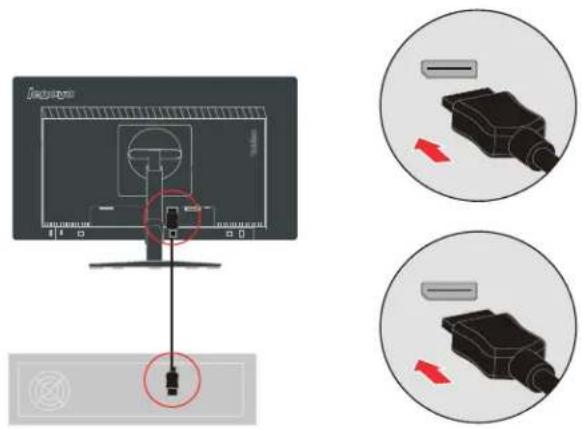 LENOVO ThinkVision T2454p - Connexion et mise en marche de votre moniteur - 3